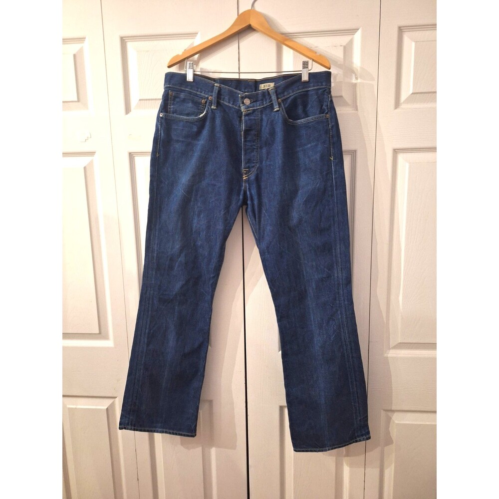 Vtg Polo Ralph Lauren Mens Button Fly Boot Cut Jeans Sz 36X30 Destino Cotton Y2K